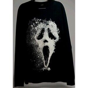 Dumbgood Ghostface Scream Long Sleeve Tee Men’s S Black Horror Graphic Shirt